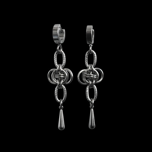 Cross Tears Huggie Earrings