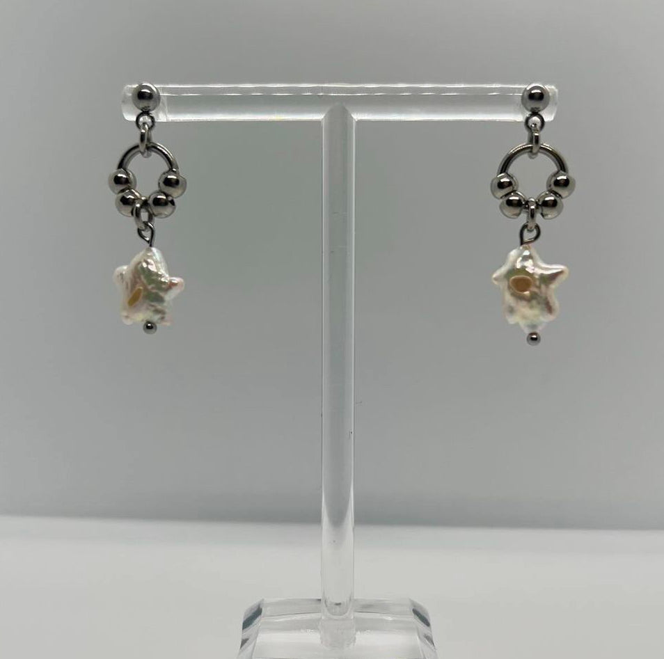Pearl Star Earrings