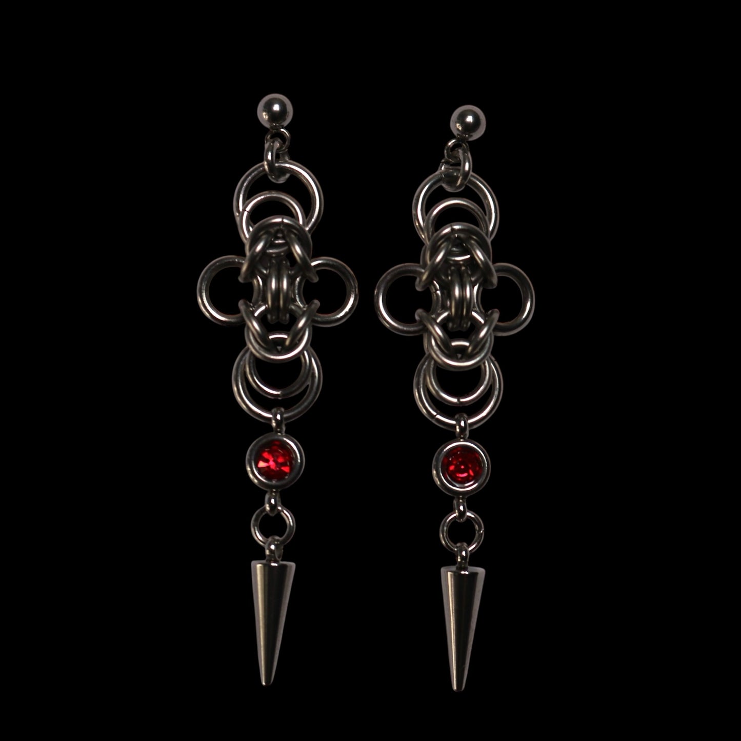 ROSEBLUEGEM- BLOODSTONE EARRINGS BLACK BACKGROUND