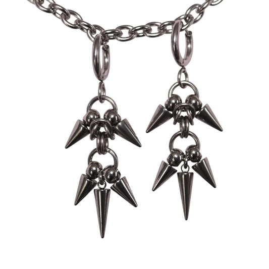 ROSEBLUEGEM- Heavy Metal Earrings White Background