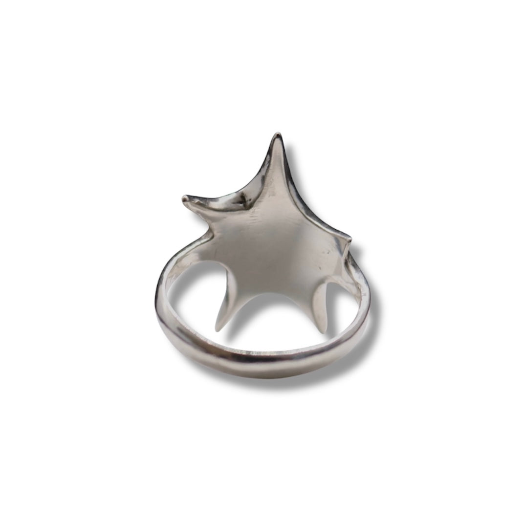 ROSEBLUEGEM- STARBURST RING BACK SIDE white background