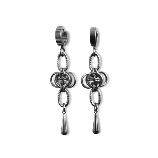Cross Tears Huggie Earrings