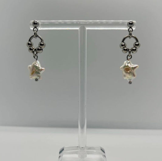 pearl star earrings