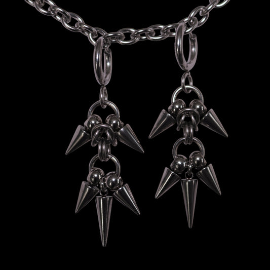 ROSEBLUEGEM- Heavy Metal Earrings Black Background