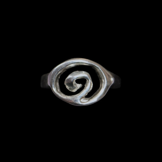 ROSEBLUEGEM- Spiral Ring Black Background