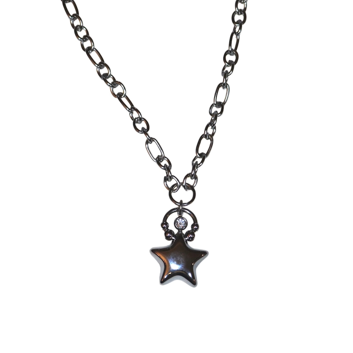Necklace with a star-shaped pendant on a white background