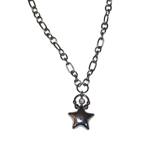 Necklace with a star-shaped pendant on a white background